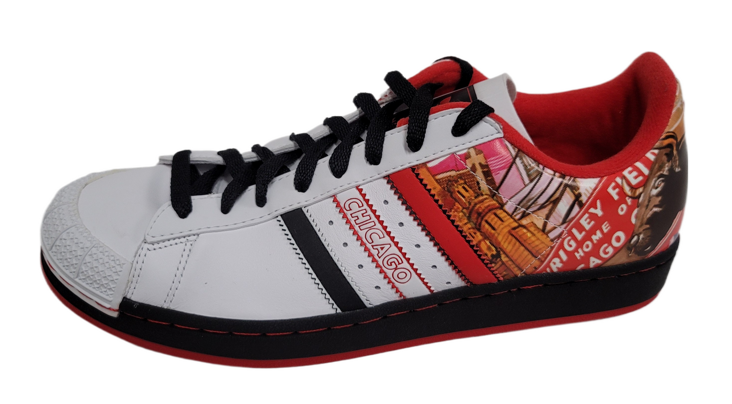 adidas Originals Men Halfshells Lo Citie Leather Shoe White / Black / Red 043556 DEFECT