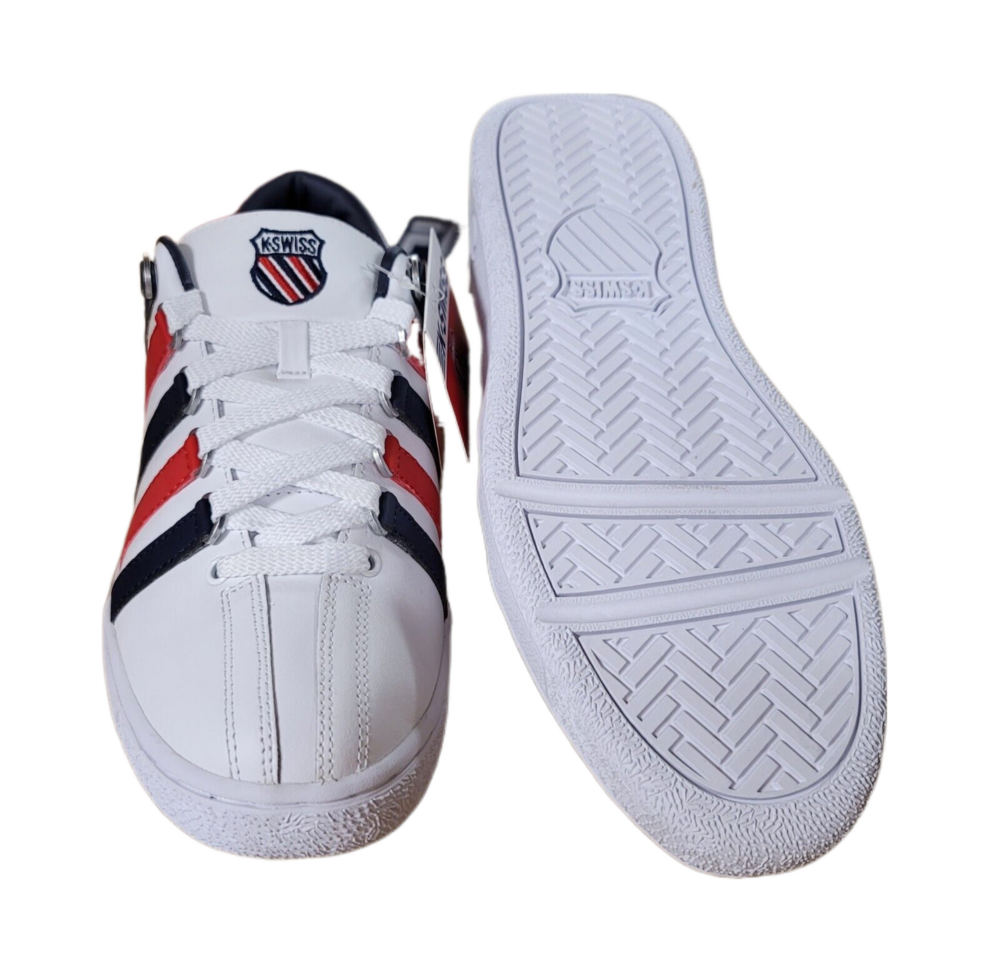 K-Swiss Men's Classic 2000 Medium Low Top Shoes White / Red / Blue 06506-113-M