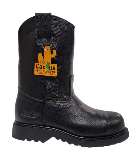 Cactus Men Pull-On Steel Toe Work Boot Black 1033S-BLK