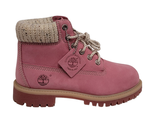 Timberland Youth Preschool Y Sweater Collar Medium Boot Bubblegum Pink 12722