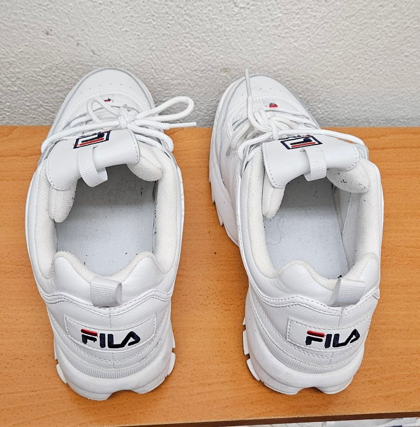 Fila Men's Disruptor II Premium Shoes White/Navy/Red 1FM00139-125 (Pre-owned)
