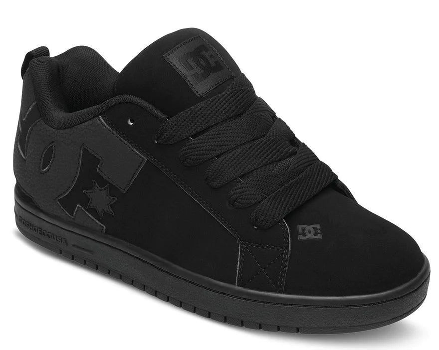 DC Men's Court Graffik Casual Skate Shoe Black/Black/Black 300529-3BK
