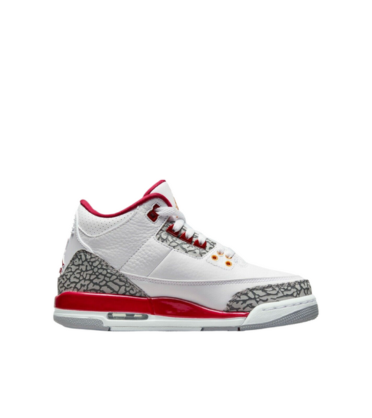 Air Jordan 3 Retro (GS) Shoes White/Light Curry-Cardinal Red 398614-126