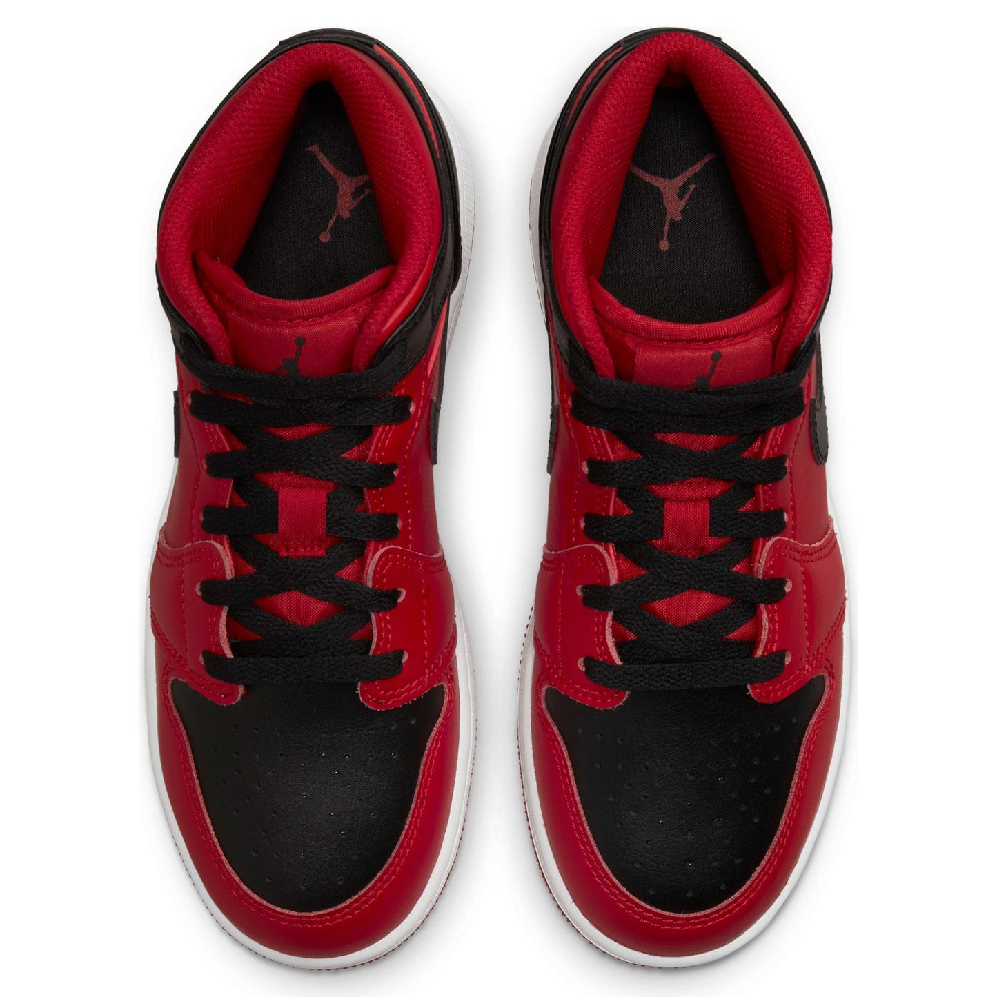 Air Jordan 1 Mid Grade School "Reverse Bred" Gym Red/Black-White 554725-660