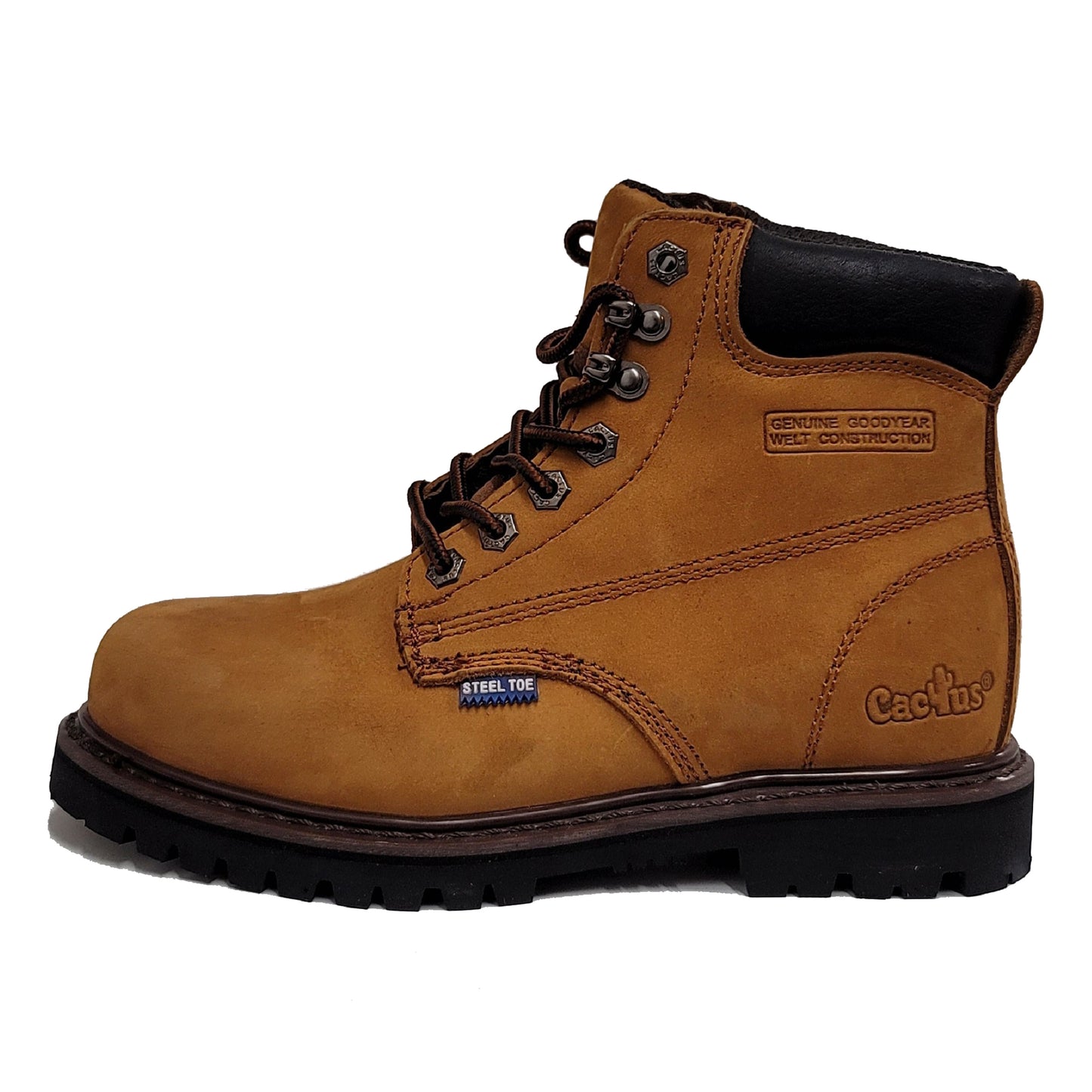 CACTUS Men's Steel-Toe Oil Resistant Work Boot 611S-BRWN