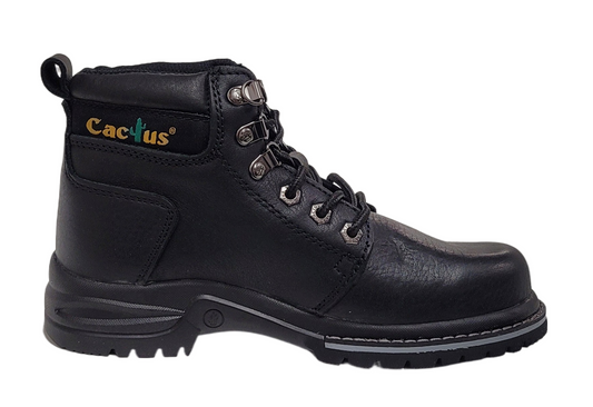 Cactus Men Leather Oil Resistant Work Boot Black 6533-BLK