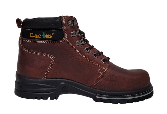 Cactus Men Leather Oil Resistant Work Boot 6533-DK.BROWN