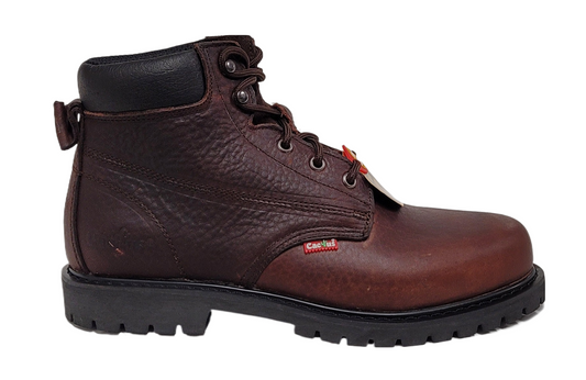 Cactus Men Leather Slip & Oil Resistant  Work Boot Dark Brown 6710-DK.BROWN