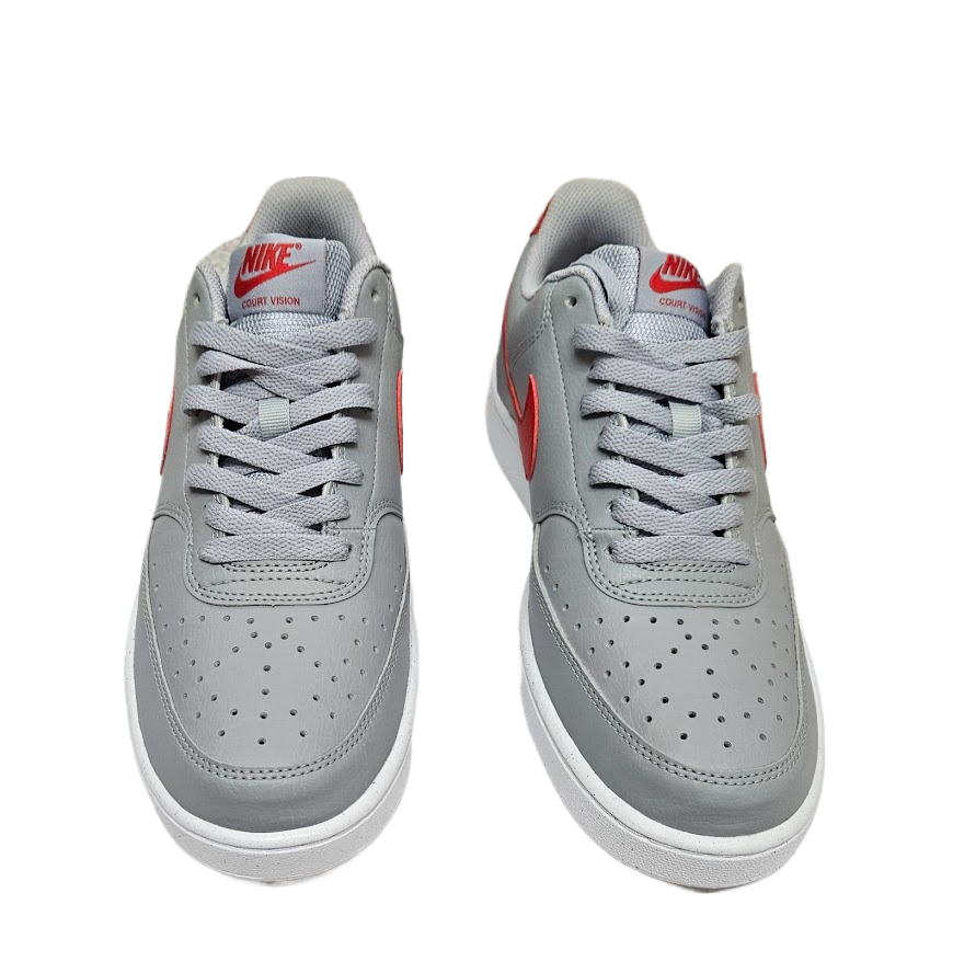 Nike Men Court Vision Lo Next Nature Wolf Grey/University Red-White DH2987-004 (Pre-Owned)