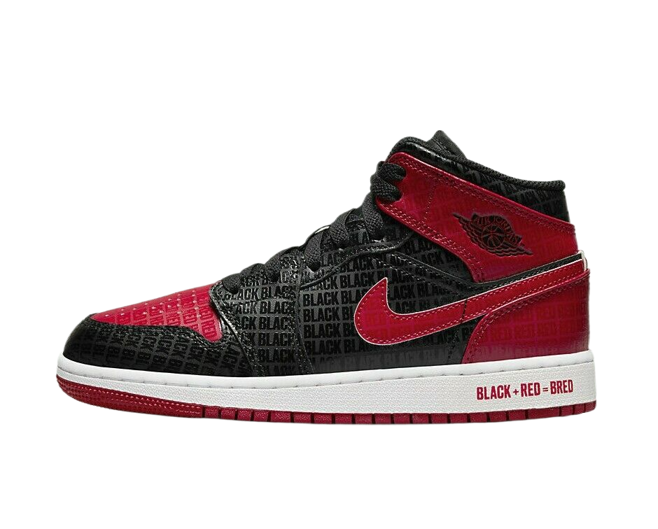 Air Jordan 1 Mid SS (GS) "Bred" Limited Shoes Black/Gym Red-White DM9650-001