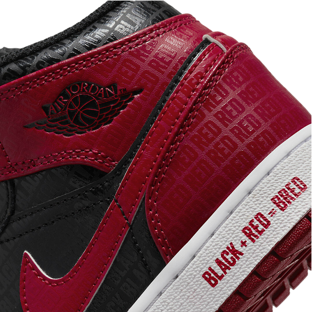Air Jordan 1 Mid SS (GS) "Bred" Limited Shoes Black/Gym Red-White DM9650-001