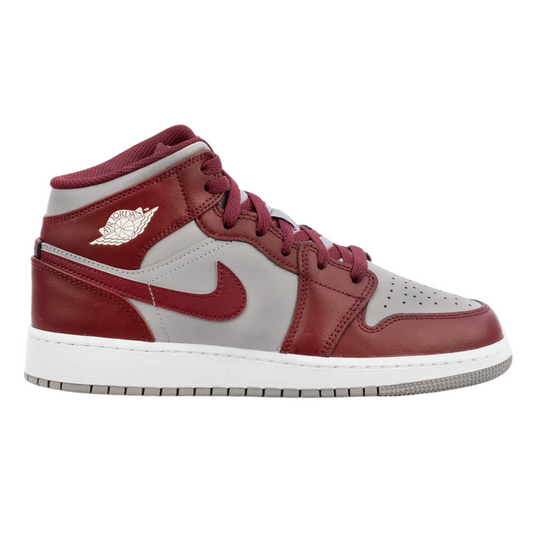 Air Jordan 1 Mid Grade School Sneaker Cherrywood Red / White DQ8423-615