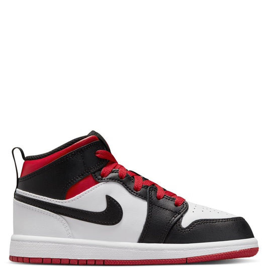 Jordan 1 Mid Preschool Sneaker White / Gym Red-Black DQ8424-106