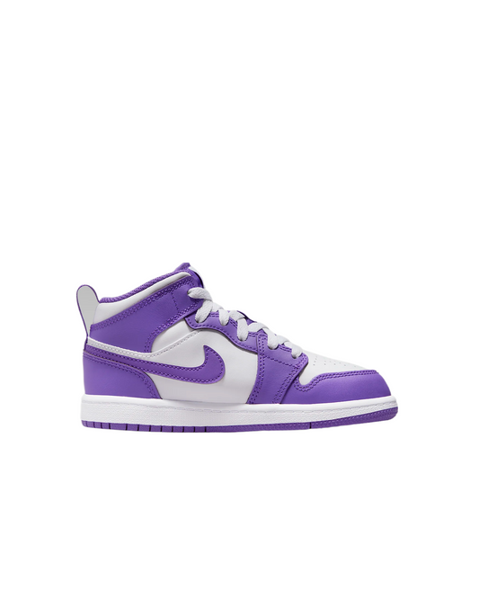 Jordan 1 Mid Preschool Sneaker Purple Venom / White DQ8424-511