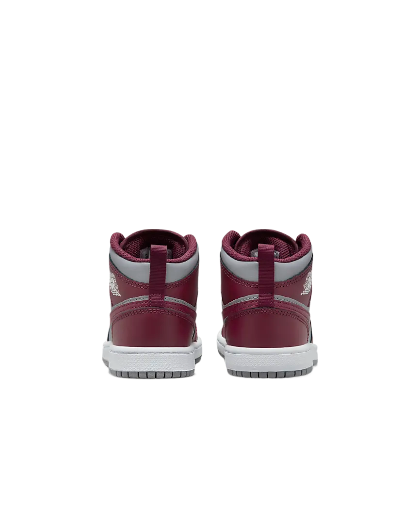 Jordan 1 Mid Little Kid Sneaker Cherrywood Red / Cement Grey / White DQ8424-615