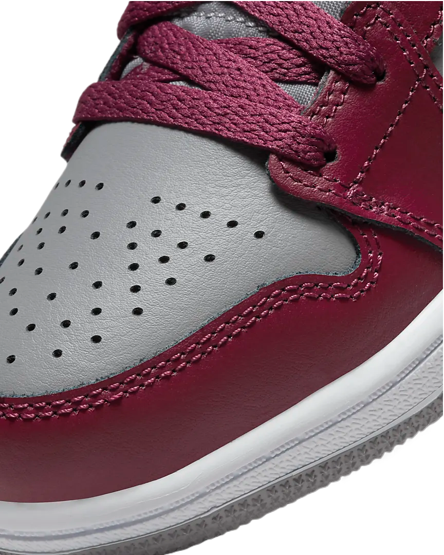 Jordan 1 Mid Little Kid Sneaker Cherrywood Red / Cement Grey / White DQ8424-615