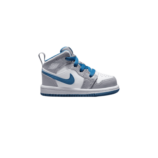 Jordan 1 Mid Toddler Sneaker Cement Grey / White-True Blue DQ8425-014