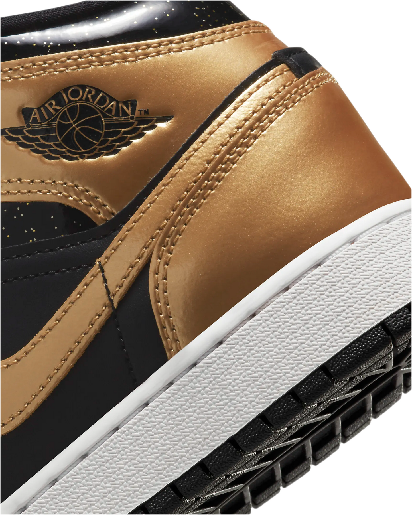 Air Jordan 1 Grade School Mid SE Sneaker Black / Metallic Gold-White DR6967-071