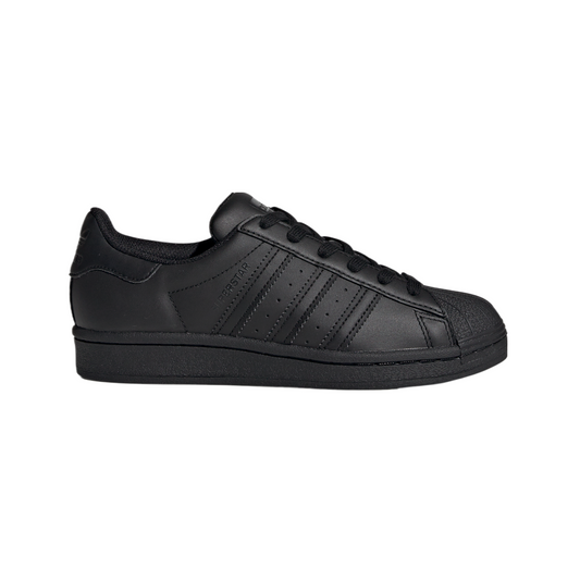 adidas Originals Grade School Superstar J Sneaker Black/Black/Black FU7713