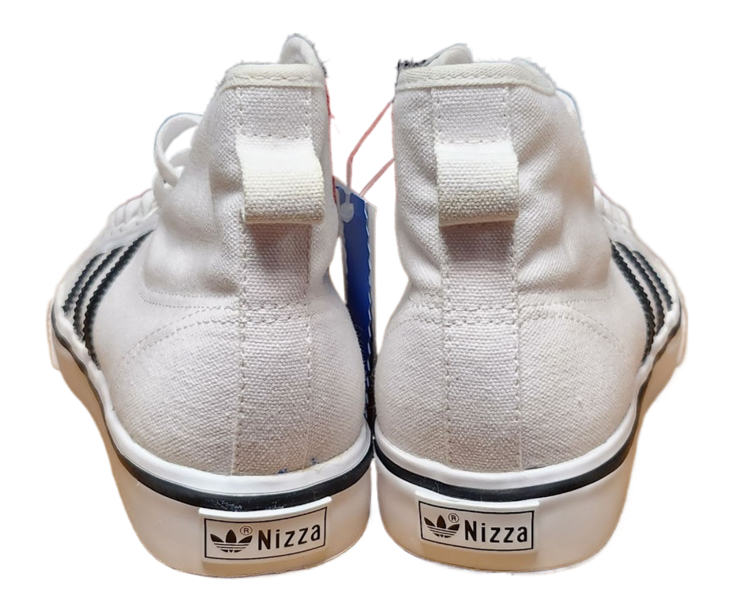 adidas Originals Men NIZZA Hi Top Sneaker White / Black / White G12006 Deadstock