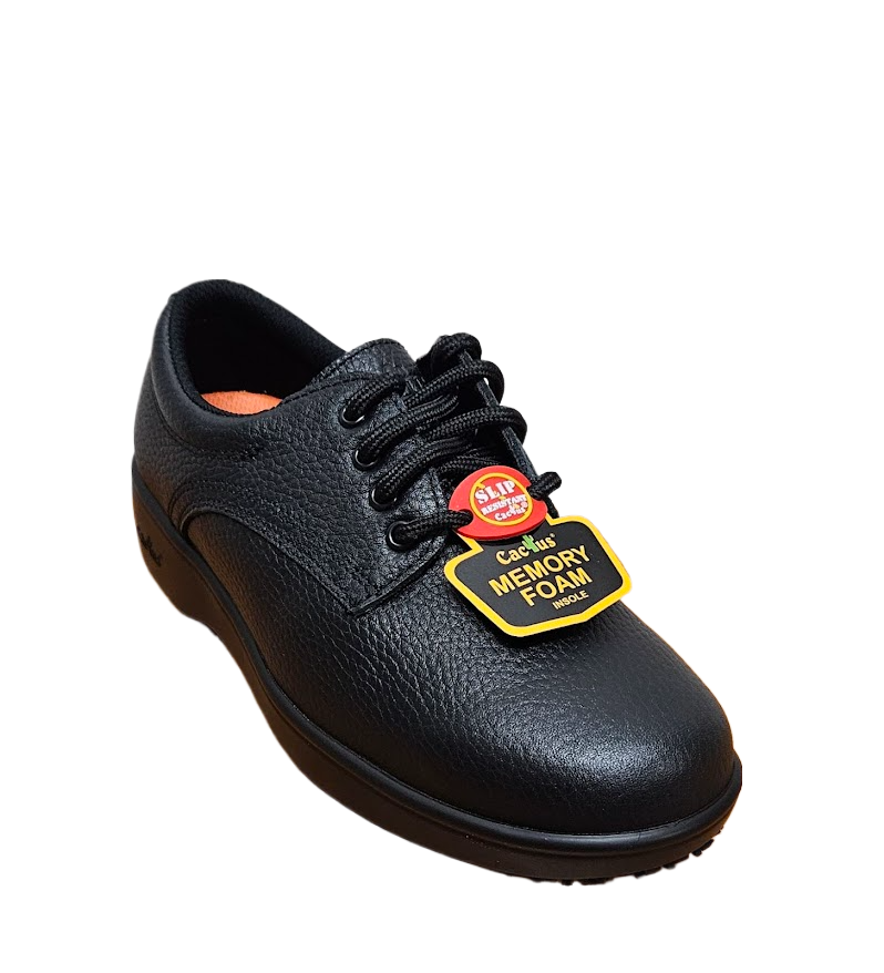 CACTUS Women Plain Toe Working Shoe Slip and Oil Resistant Black LS40-BLK