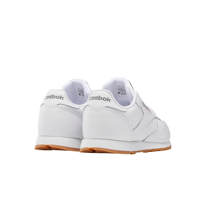 Reebok Junior  Grade School Classic Leather Shoe White / Gum V69624 / GZ6098