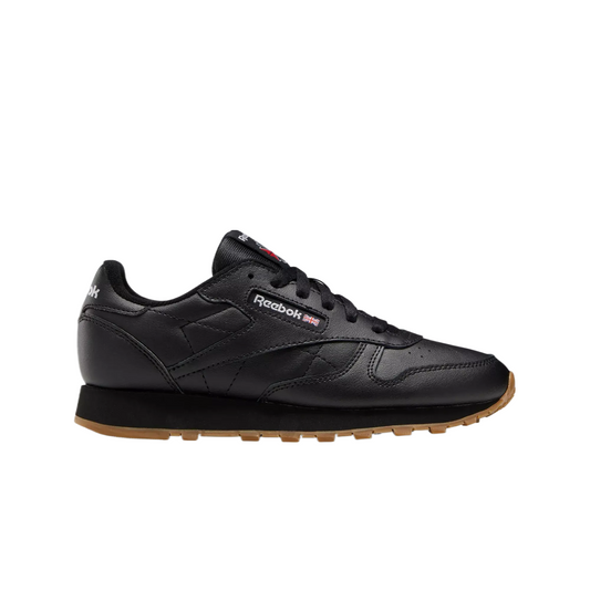 Reebok Junior / Grade School Classic Leather Running Shoes Black / Black / Gum GZ6093 / 100010469