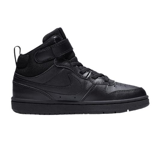 Nike Preschool Court Borough Mid 2 Shoes Triple Black CD7783-001