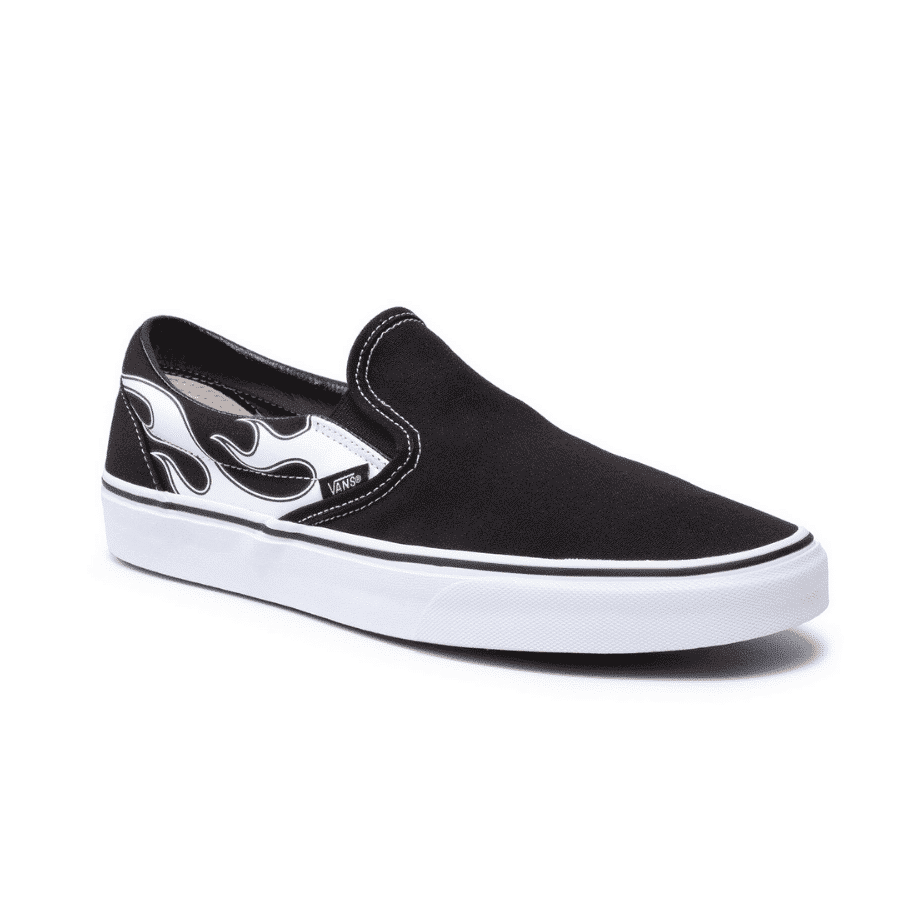 Vans Adult Unisex Classic Slip-On Sneaker (Flame) Black/White VN0A33TBK681